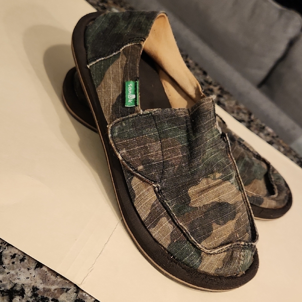 Boy's Sanuk Camo Slip-ons